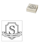 Schild- und Band-Monogramm-Initiale Gummistempel (Stempel)