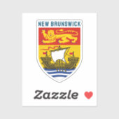 Schild von New Brunswick, Kanada Aufkleber (Blatt)