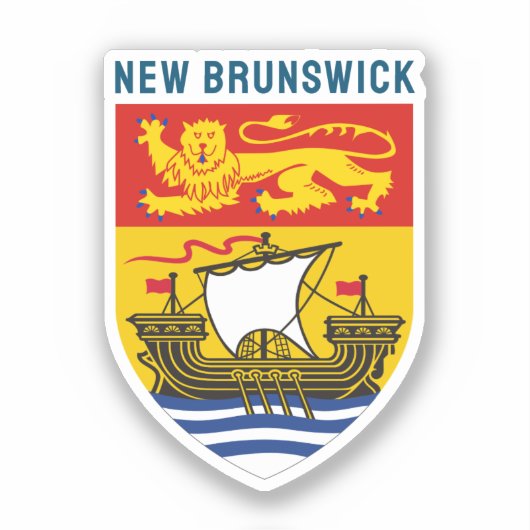 Schild von New Brunswick, Kanada Aufkleber (Vorderseite)