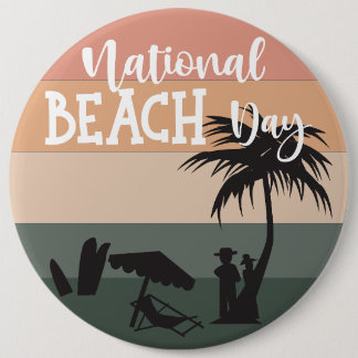 Schild zum Nationalen Strandtag Button