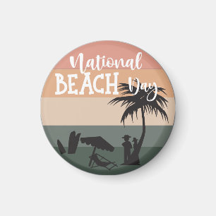 Schild zum Nationalen Strandtag Magnet