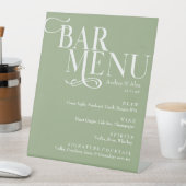Schild zum Schild "Sage Green Bar Menu Pedestal" (In Situ)
