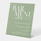 Schild zum Schild "Sage Green Bar Menu Pedestal" (Vorderseite)