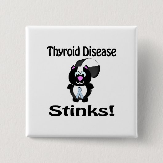 Schilddrüsenkrankheit stinkt Skunk Awareness Desig Button (Vorderseite)