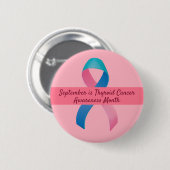 Schilddrüsenkrebs-Bewusstsein Blau, Rosa, Aquamari Button (Vorne & Hinten)
