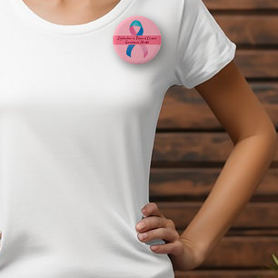 Schilddrüsenkrebs-Bewusstsein Blau, Rosa, Aquamari Button
