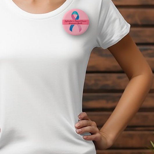 Schilddrüsenkrebs-Bewusstsein Blau, Rosa, Aquamari Button