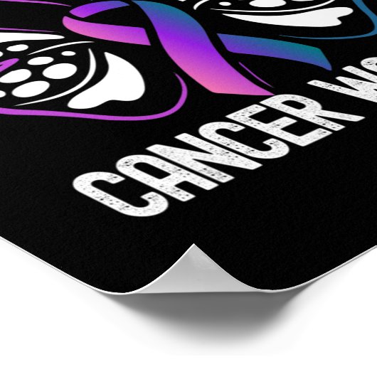 Schilddrüsenkrebs-Bewusstsein Butterfly Poster (Ecke)