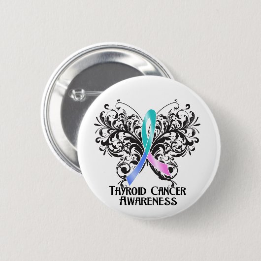Schilddrüsenkrebs-Bewusstsein Button (Vorne & Hinten)