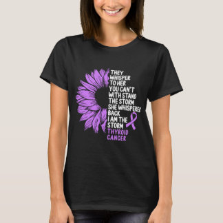 Schilddrüsenkrebs Bewusstsein Lila Band des Sturms T-Shirt