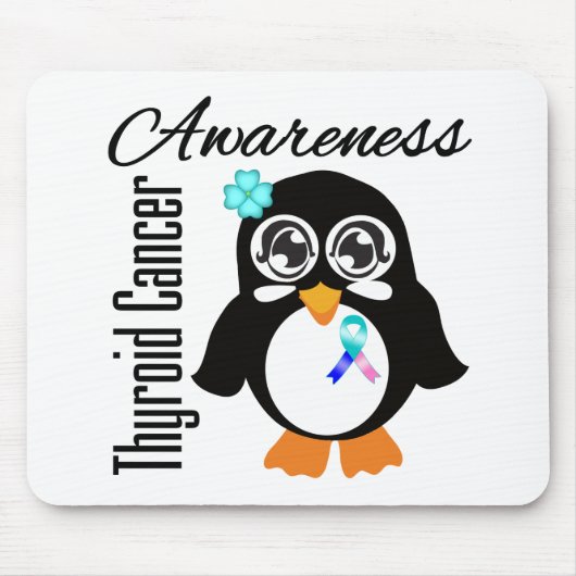 Schilddrüsenkrebs-Bewusstsein Pinguin Mousepad (Vorne)