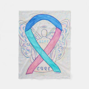 Schilddrüsenkrebs-Bewusstsein Ribbon Art Blanket Fleecedecke