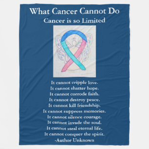 Schilddrüsenkrebs Bewusstsein Ribbon Art Chemo Bla Fleecedecke