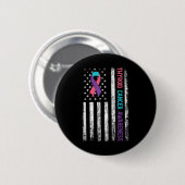 Schilddrüsenkrebs-Bewusstseinsmonat American Flag Button (Vorne & Hinten)