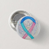 Schilddrüsenkrebs Engel Awareness Ribbon Buttone Button (Vorne & Hinten)