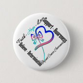 Schilddrüsenkrebs Glaube Hoffnung Liebe Schmetterl Button (Vorderseite)