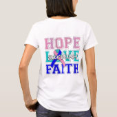 Schilddrüsenkrebs Hoffnung Liebe Glaubenssympe T-Shirt (Rückseite)