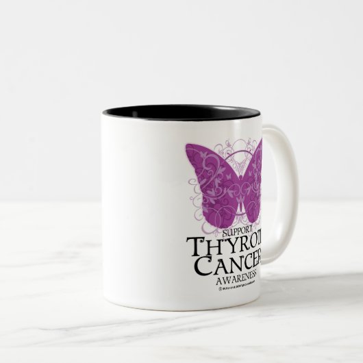 Schilddrüsenkrebs-Schmetterling Zweifarbige Tasse (VorderseiteRechts)