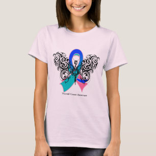 Schilddrüsenkrebs-Tribal-Butterfly T-Shirt