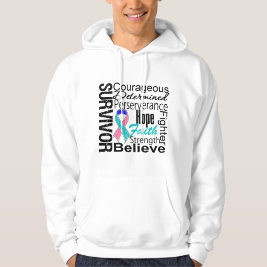 Schilddrüsenkrebs-Überlebend-Collage Hoodie (Vorderseite)