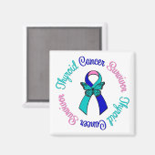 Schilddrüsenkrebs-Überlebende Butterfly Magnet (Vorderseite/Rückseite)