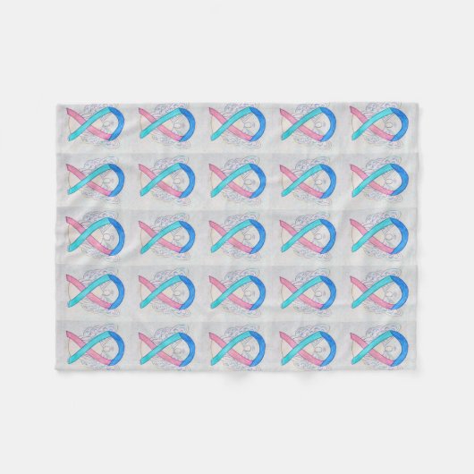 Schilddrüsenkrebserklärungsstreifen Fleecedecke (Vorderseite (Horizontal))