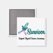 Schilddrüsenkrebserkrankung Ribbon Butterfly Magnet (Vorderseite/Rückseite)