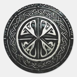 Schilde nach oben, die Wikinger-Art, der Welt ins  Runder Aufkleber