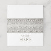 Schilder am Toga Buffet, Etikett für den geklappte Platzkarte (Außenseite Aufgefaltet)