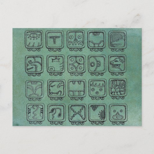 Schilder des Mayan Aztec Day auf Grün Postkarte (Vorderseite)