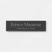 Schilder für die schwarze B&W-Bürotür Name Plate (Vorderseite )