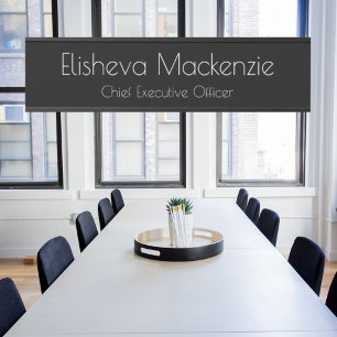 Schilder für die schwarze B&W-Bürotür Name Plate