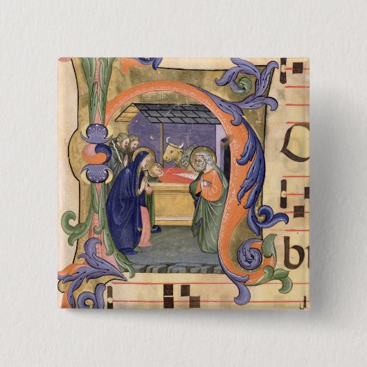 Schilderung Initiale "H" Frau 571 f.6r Historiated Button (Vorderseite)