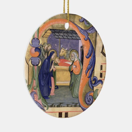 Schilderung Initiale "H" Frau 571 f.6r Historiated Keramik Ornament (Rechts)