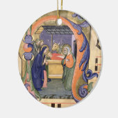 Schilderung Initiale "H" Frau 571 f.6r Historiated Keramik Ornament (Links)