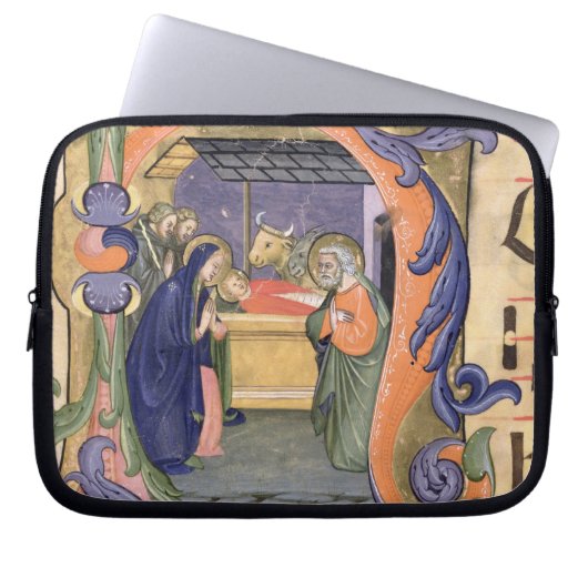 Schilderung Initiale "H" Frau 571 f.6r Historiated Laptopschutzhülle (Vorderseite)