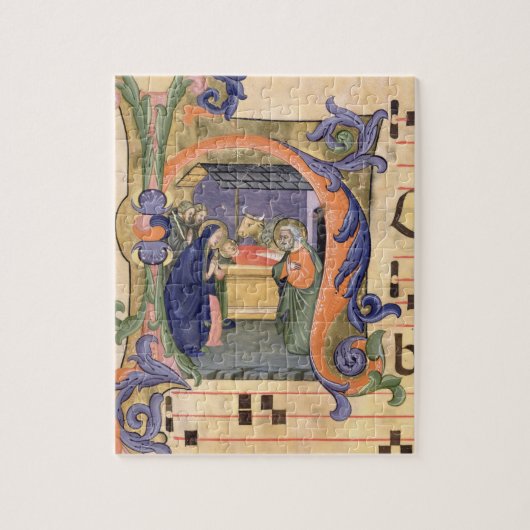 Schilderung Initiale "H" Frau 571 f.6r Historiated Puzzle (Vertikal)