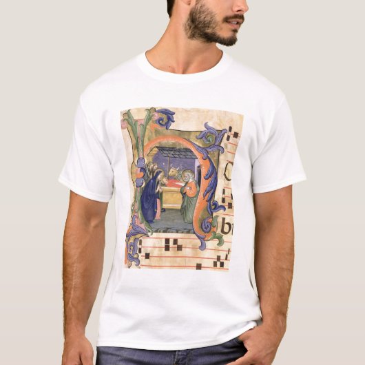 Schilderung Initiale "H" Frau 571 f.6r Historiated T-Shirt (Vorderseite)