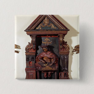 Schilderung von St. Crispin an seinem Werktisch Button