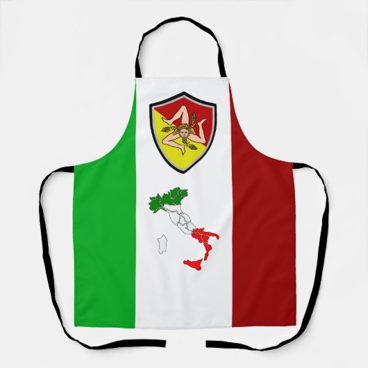 Schildflagge Siziliens (Italien) Schürze (Vorderseite)