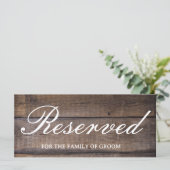 Schildkarte für rustikales Holz (Stehend Vorderseite)