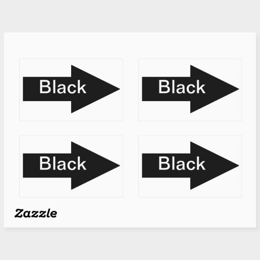 Schildklemme für schwarze Pfeil Rechteckiger Aufkleber (Blatt)