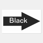 Schildklemme für schwarze Pfeil Rechteckiger Aufkleber (Vorderseite)