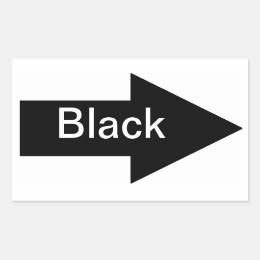 Schildklemme für schwarze Pfeil Rechteckiger Aufkleber (Vorderseite)