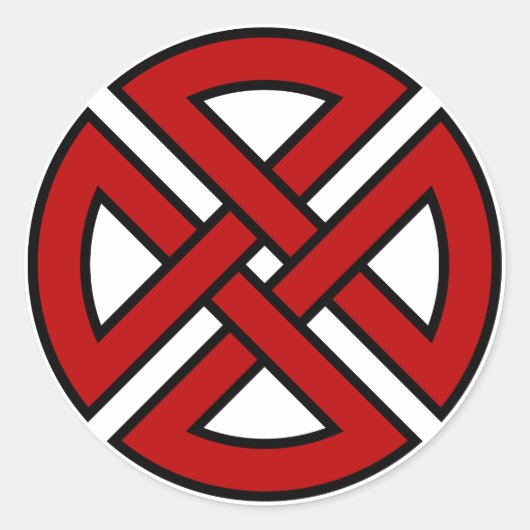 Schildknot (keltische Version in rot und schwarz) Runder Aufkleber (Vorderseite)