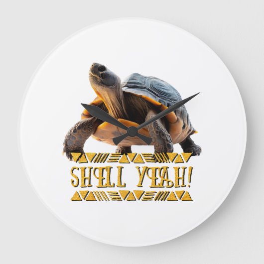 Schildkröte 001 Panzer Ja! Große Wanduhr (Vorderseite)