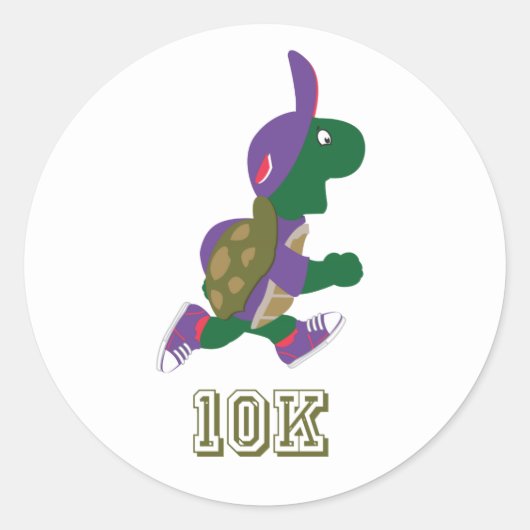 Schildkröte 10K - Lila Runder Aufkleber (Vorderseite)