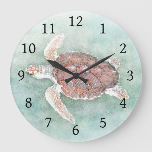 Schildkröte 2 große wanduhr (Vorderseite)
