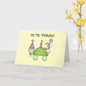 Schildkröte 3. Geburtstag - Hemden und Geschenke Karte (Gelbe Blume)