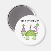 Schildkröte 3. Geburtstag - Hemden und Geschenke Magnet (Vorderseite/Rückseite)